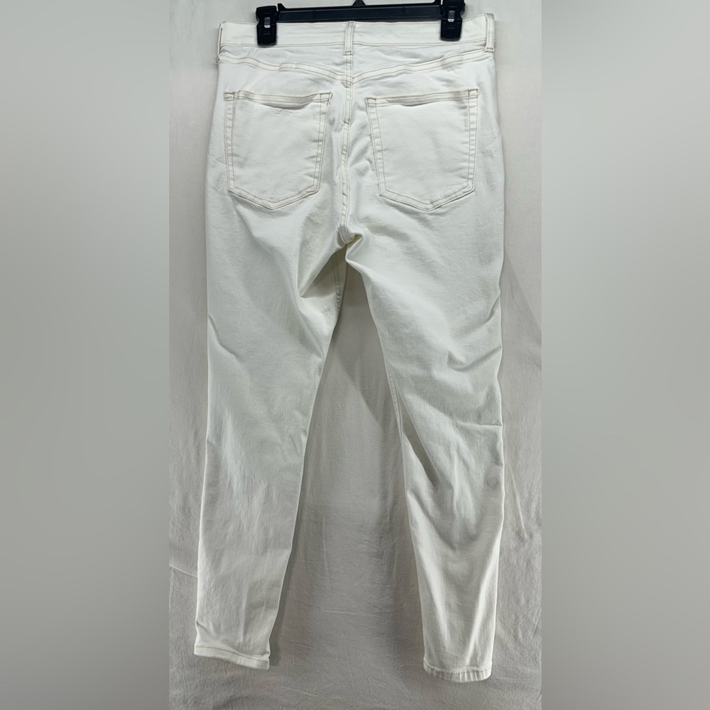 Topshop Cream White Jamie Skinny Leg Stretch Denim Jeans W32 L30 10.5” Rise - Picture 2 of 9